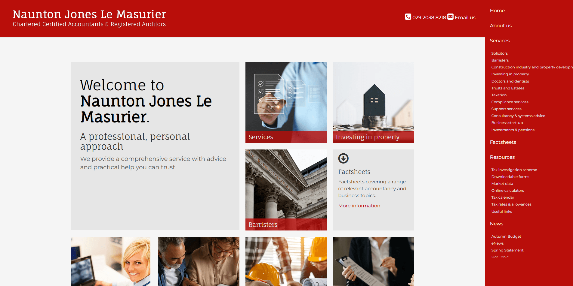 Original accountant website before Refresh Kiwi